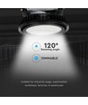 500W LED high bay, Samsung Chip - 120 grader, Meanwell driver, dæmpbar, sort krop, Ø36cm