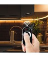 RF LED lysdæmper med touch fjernbetjening, 12V/24V - 3 kanaler, 18A, sort, til LED strips