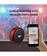 Rød bærbar Bluetooth højtaler - TWS funktion, 800mAh batteri, 4 timers spilletid