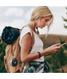Bærbar Bluetooth højttaler med krog - TWS, 800mAh batteri, indbygget mikrofon, grå