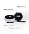 Bærbar Bluetooth højttaler med krog - TWS, 800mAh batteri, indbygget mikrofon, grå