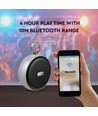 Bærbar Bluetooth højttaler med krog - TWS, 800mAh batteri, indbygget mikrofon, grå