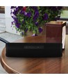Bærbar Bluetooth højttaler med stofdesign - 2x3W, sort, FM radio, USB/TF, TWS, genopladelig, 39,4cm lang