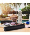 Bærbar Bluetooth højttaler med stofdesign - 2x3W, sort, FM radio, USB/TF, TWS, genopladelig, 39,4cm lang