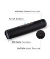 Bærbar Bluetooth højttaler med stofdesign - 2x3W, sort, FM radio, USB/TF, TWS, genopladelig, 39,4cm lang