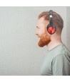 Bluetooth trådløse hovedtelefoner, rød - Op til 12 timers spilletid, 500mAh batteri, inkl. taske