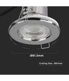 5W Ø8,15cm LED indbygningsspot - Brandhæmmende, Samsung LED chip, IP65, dæmpbar, Hul: Ø5,7 cm, Mål: Ø8,15 cm