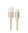 1M Micro USB Fletnylonkabel - Guld (Platinum Serie)