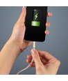 MicroUSB kabel 1m messingfarvet - Bomuldsstof, MicroUSB til USB-A