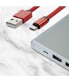 1m Micro USB flettet kabel med bomuldsstof - rød (Ruby serie)