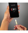 1m Type-C USB kabel i guld - Ruby Series, bomuldsflettet, USB-C til USB-A