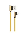 1m Micro USB kabel L-Type, Guld - 2.4A, Diamond Series, vævet bomuld