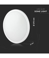 12W LED Slim Dome Lys - Sensor, Samsung Chip, 6400K