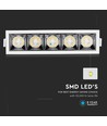 20W LED indbygningsspot med Samsung chip, RA90 - 12°, 5700K, Hul: 20x4,5 cm, Mål: 20,7x5,4 cm
