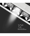 20W LED indbygningsspot med Samsung chip, RA90 - 12°, 5700K, Hul: 20x4,5 cm, Mål: 20,7x5,4 cm