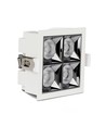 16W kvadratisk LED indbygningsspot - Samsung LED chip, 38°, hvid kant, kold hvid