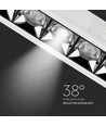 20W rektangulært LED indbygningsspot, RA90 - Samsung LED chip, hvid, hul: 200x45 mm, 5700K
