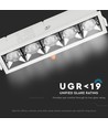 20W rektangulært LED indbygningsspot, RA90 - Samsung LED chip, hvid, hul: 200x45 mm, 5700K