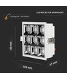 36W Firkantet LED indbygningspanel, Samsung chip - RA90, 2880lm, Hul: 120x120mm, 38 grader