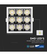 36W Firkantet LED indbygningspanel, Samsung chip - RA90, 2880lm, Hul: 120x120mm, 38 grader