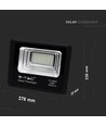 20W solcelle LED projektør - 1650lm, IP65, 6000K, sort, inkl. solpanel og fjernbetjening