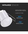PIR loftssensor til indbygning, 360° - Hvid, 400W LED, 8m rækkevidde, IP20