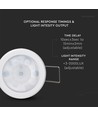 PIR loftssensor til indbygning, 360° - Hvid, 400W LED, 8m rækkevidde, IP20