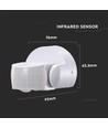 Infrarød bevægelsessensor - hvid hus, IP65 (maks: 600W LED)