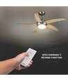 60W loftventilator - LED, lyskilt, RF kontrol, 5 vinger, AC motor