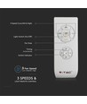 60W loftventilator - LED, lyskilt, RF kontrol, 5 vinger, AC motor