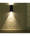 GU10 beton væglampe med op/ned lys - Rund, mørkegrå, IP20 indendørs, uden lyskilde