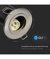 GU10 brandgodkendt indbygningsspot - Brandhæmmende 30-90 min, IP20, Hul: Ø7,5-7,8 cm, Mål: Ø9,0 cm, uden lyskilde