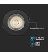 30W LED indbygningsspot med Samsung chip - 2400lm, 120°, sort kant, Ø22cm, 5 års garanti