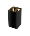 GU10 kvadratisk påbygningsspot - Sort/Guld, aluminium, IP20, 7,4 x 7,4 x 14cm