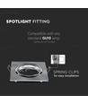GU10 indbygningsspot, firkantet - Satin nikkel, IP20, 2-pak