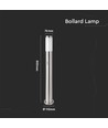 80cm havelampe med sensor - E27 fatning, rustfrit stål, IP44, max 60W