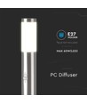 Pullertlampe E27 - PIR-Sensor, Rustfrit Stål, 80 cm, Satin Nikkel, IP44