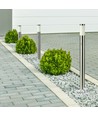 110cm havelampe med PIR sensor - Rustfrit stål, E27 fatning, IP44 udendørs, satin nikkel finish