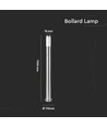 110cm havelampe med PIR sensor - Rustfrit stål, E27 fatning, IP44 udendørs, satin nikkel finish