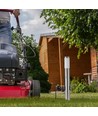 60cm E27 havelampe med sensor og 2 udtag - IP44, rustfrit stål, PIR sensor, 2x Schuko stik, uden lyskilde