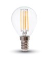E14 6W LED kronepære - P45, Kultråd, klar glas