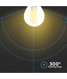 E27 6W LED kronepære - G45, filament, klart glas, 133lm/W, erstatter 60W