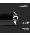 GU10 kvadratisk påbygningsspot - Sort/krom, aluminium, IP20, uden lyskilde