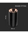 GU10 påbygningsspot, rund - Sort og rose guld, aluminium, max 35W, uden lyskilde