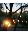 3m LED lyskæde med 6 pærer - Ø15cm pærer, E27 fatning, IP65 udendørs, mat sort, kan sammenkobles