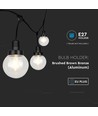 3m LED lyskæde med 6 pærer - Ø15cm pærer, E27 fatning, IP65 udendørs, mat sort, kan sammenkobles