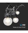 3m LED lyskæde med 6 pærer - Ø15cm pærer, E27 fatning, IP65 udendørs, mat sort, kan sammenkobles