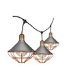 3m LED lyskæde med 6x E27 fatninger - Rose guld, IP65, kan sammenkobles, inde / ude
