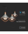 3m LED lyskæde med 6x E27 fatninger - Rose guld, IP65, kan sammenkobles, inde / ude