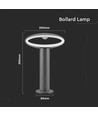 9W havelampe bedlampe med skærm - IP54, mørkegrå, 3000K, inkl. lyskilde